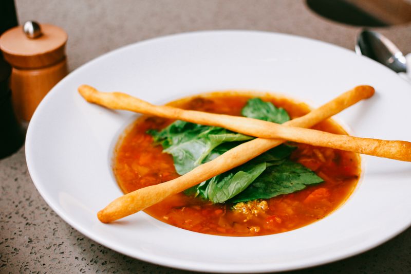 Spiced lentil and spinach vegan soup
