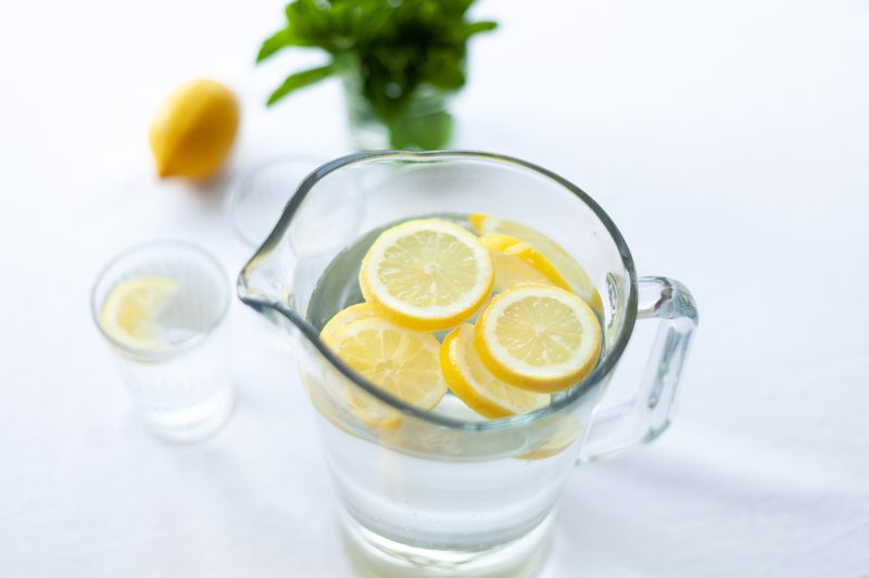 Sparkling water with citrus and herbs